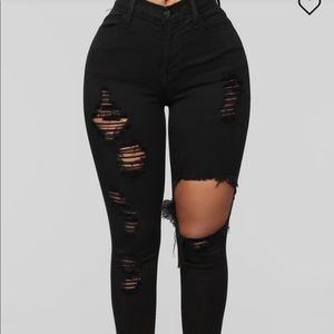 black distressed jeans from fashion nova